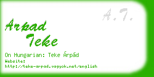 arpad teke business card