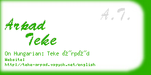 arpad teke business card